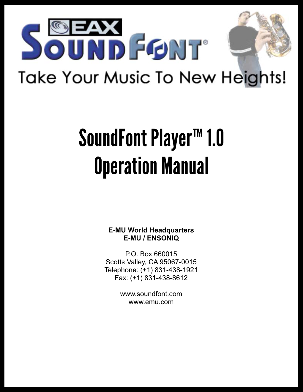 Soundfont Player™ 1.0 Operation Manual