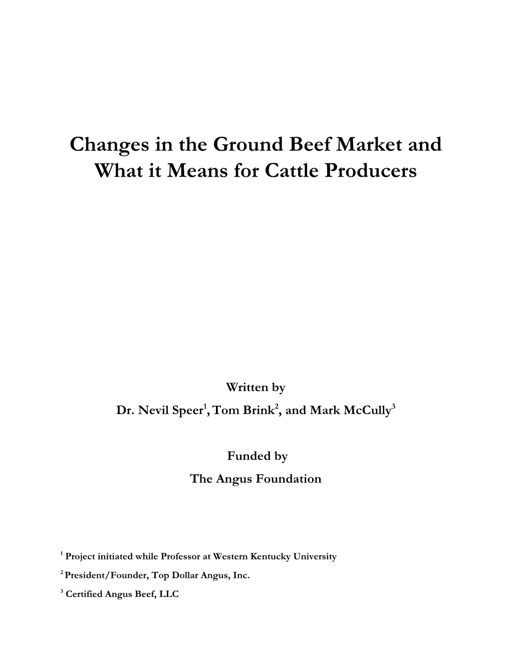 Changes in the Ground Beef Market and What It Means for Cattle Producers