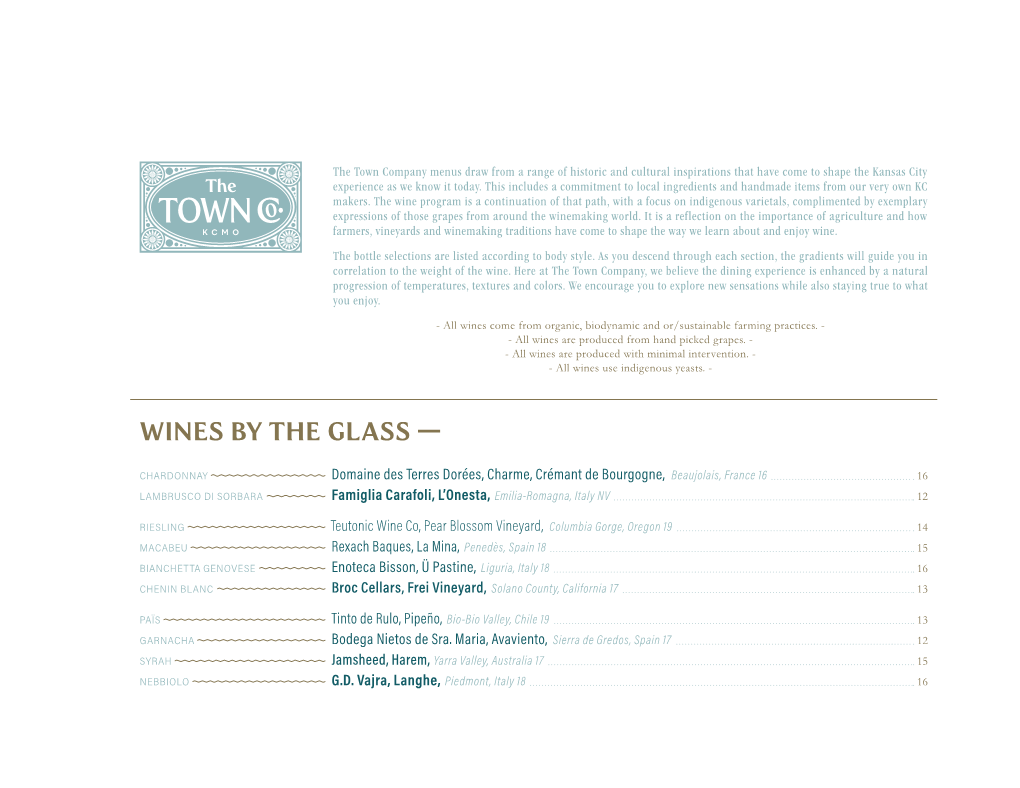 Wines by the Glass —