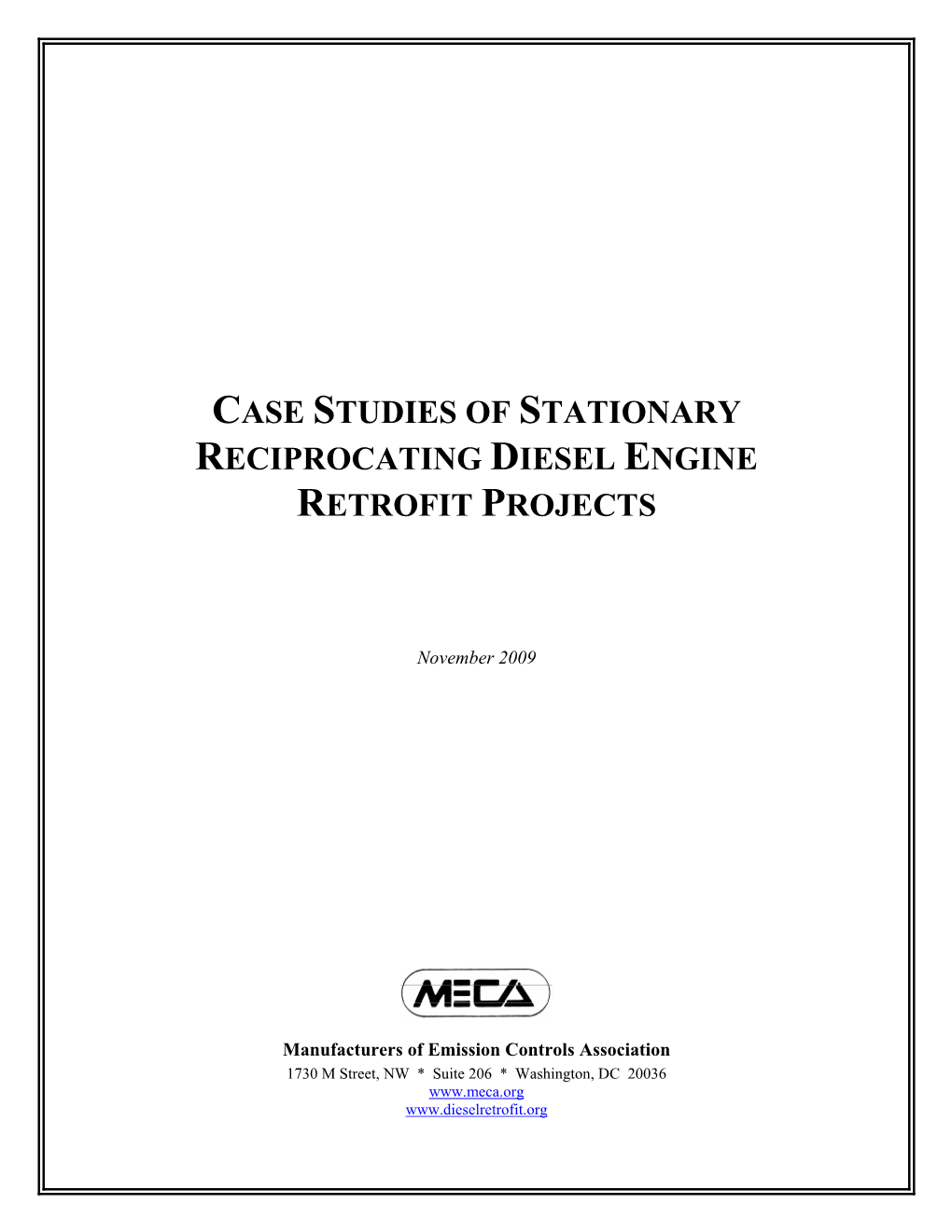 Stationary Reciprocating Engine Diesel Retrofit Case Studies