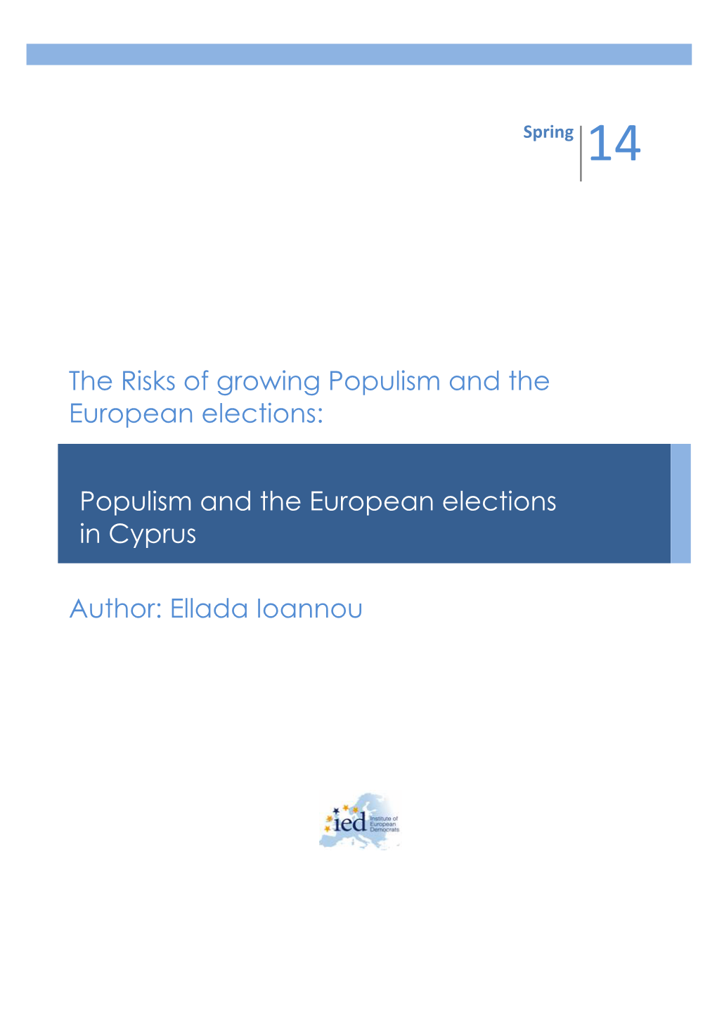 Ellada Ioannou Populism and the European Elections in Cyprus