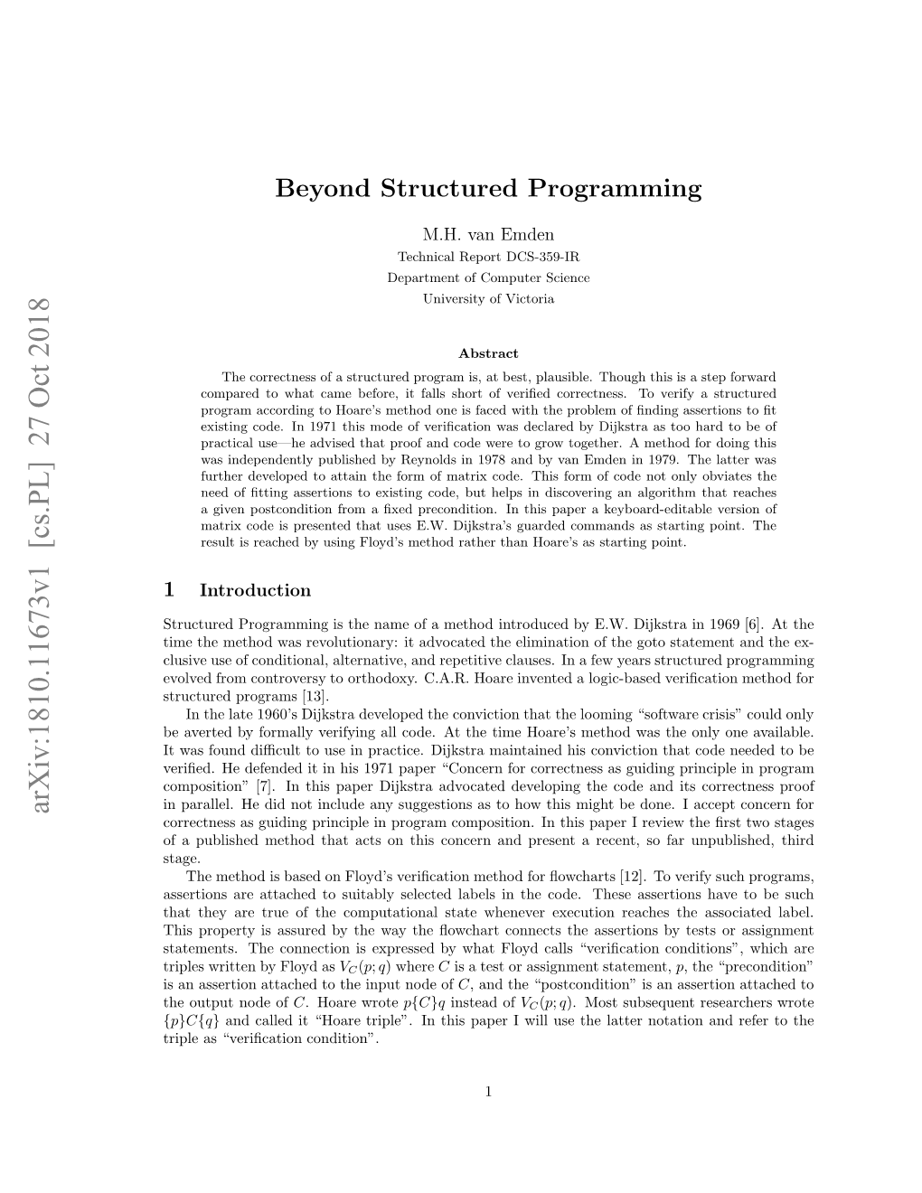 Beyond Structured Programming