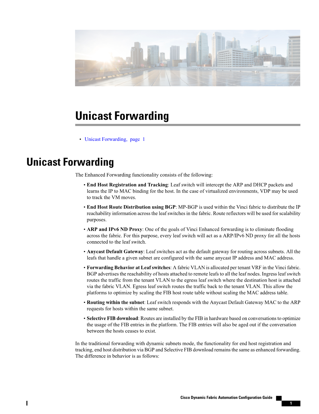 Unicast Forwarding