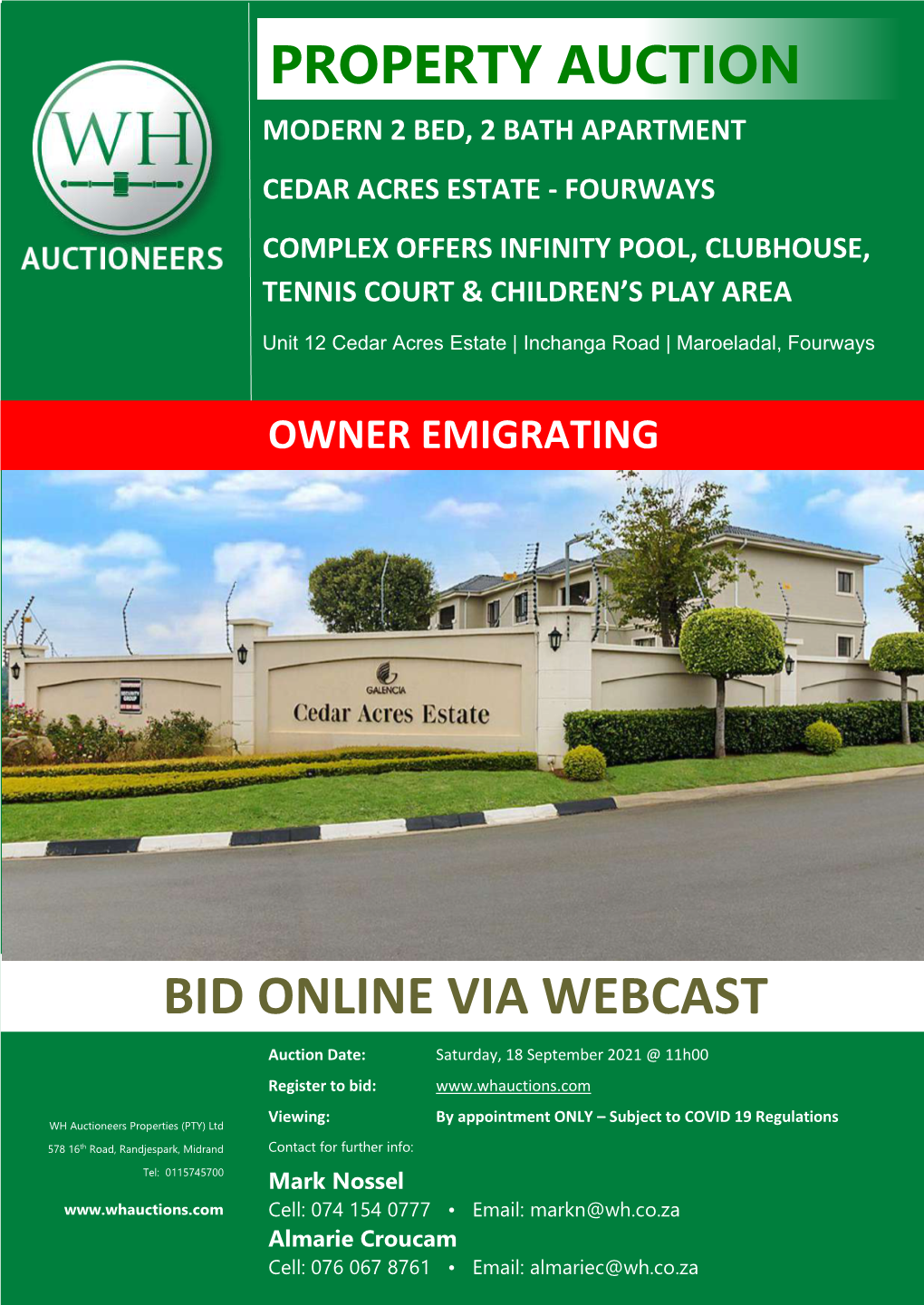 Bid Online Via Webcast