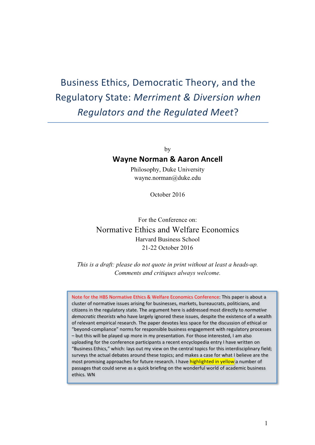 Business'ethics,'Democratic*Theory Regulatory+State:Merriment