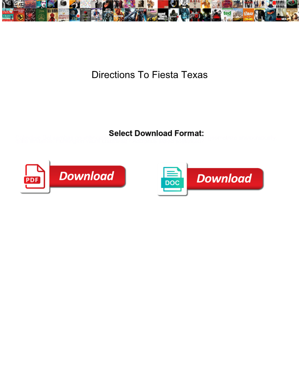 Directions to Fiesta Texas