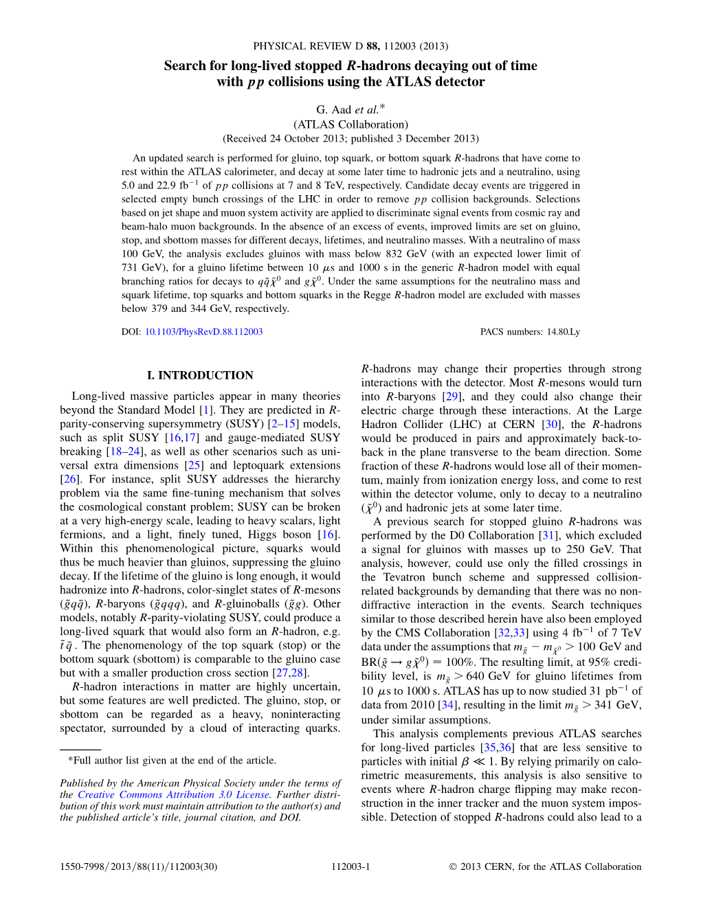 Search for Long-Lived Stopped R-Hadrons Decaying out of Time with Pp Collisions Using the ATLAS Detector