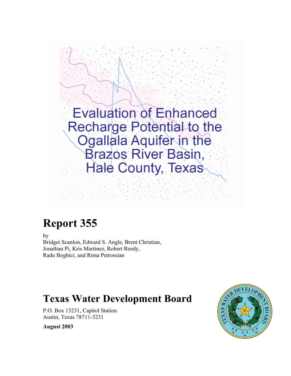 Evaluation of Enhanced Recharge Potential to the Ogallala Aquifer in the Brazos River Basin, Hale County, Texas