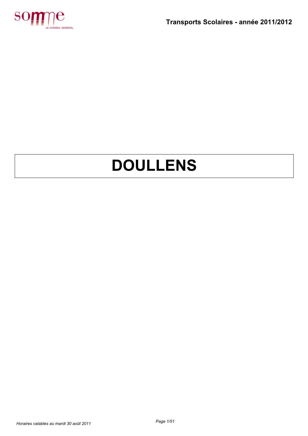 Mairie De DOULLENS