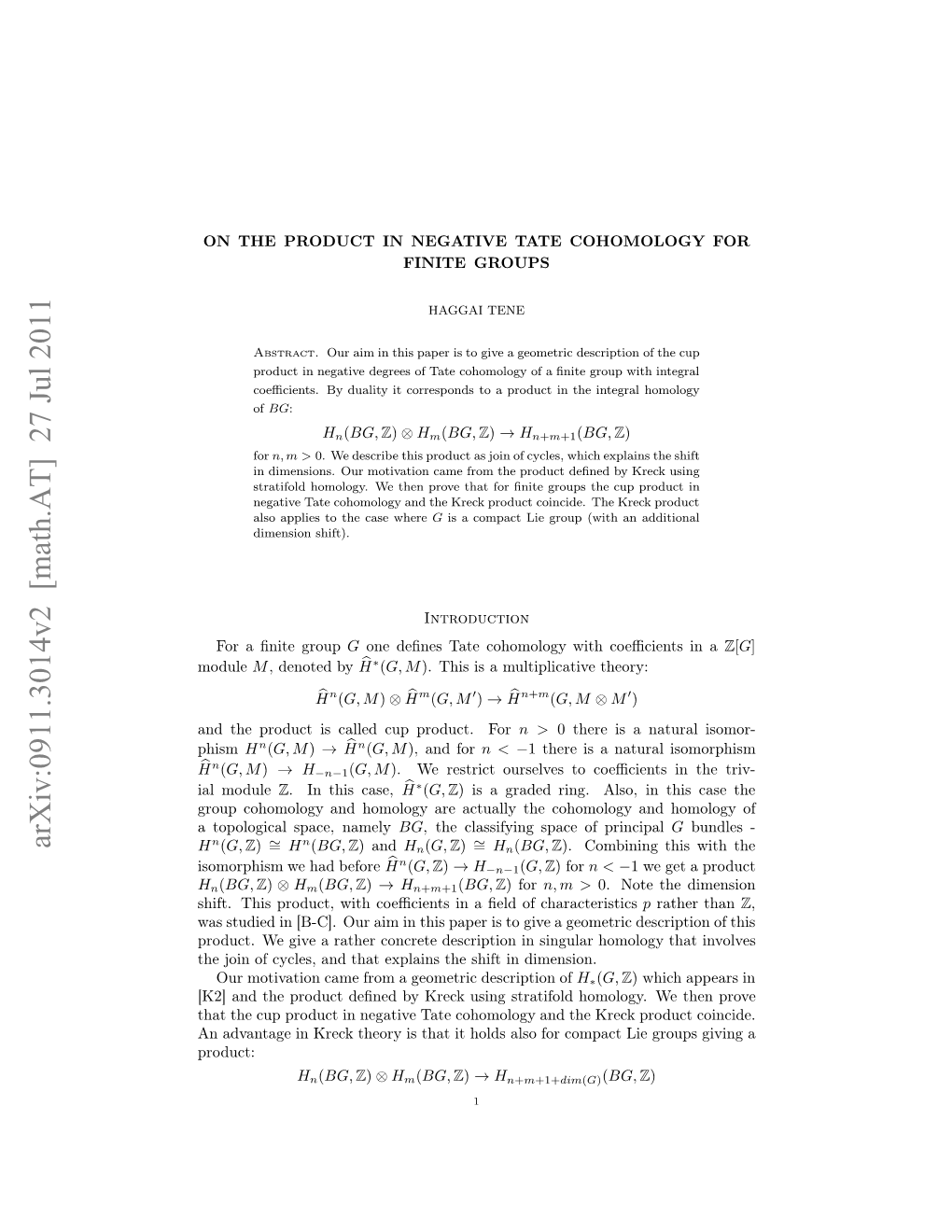 On the Product in Negative Tate Cohomology for Finite Groups 2