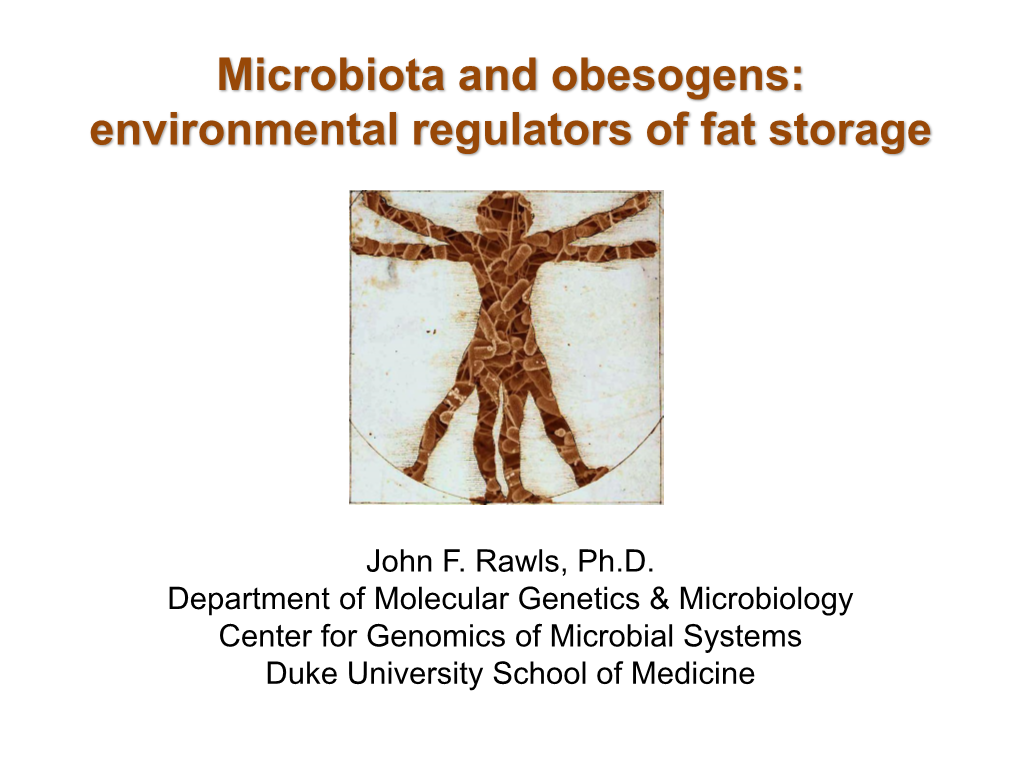 Microbiota and Obesogens: Environmental Regulators of Fat Storage