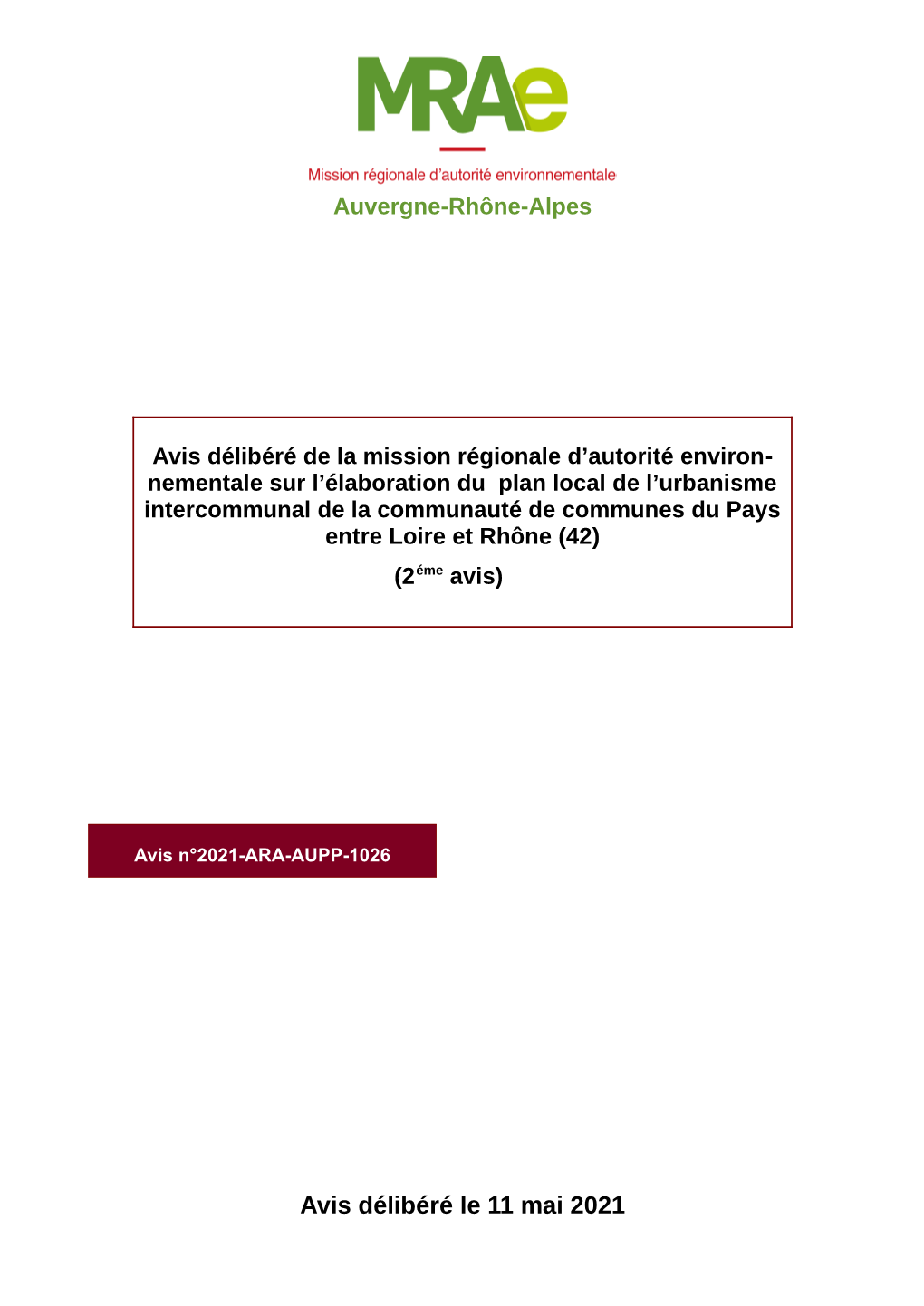 Plan Local D'urbanisme Intercommunal De La Communauté De Communes Du Pays Entre Loire Et Rhône Et Du Territoire Concerné 7