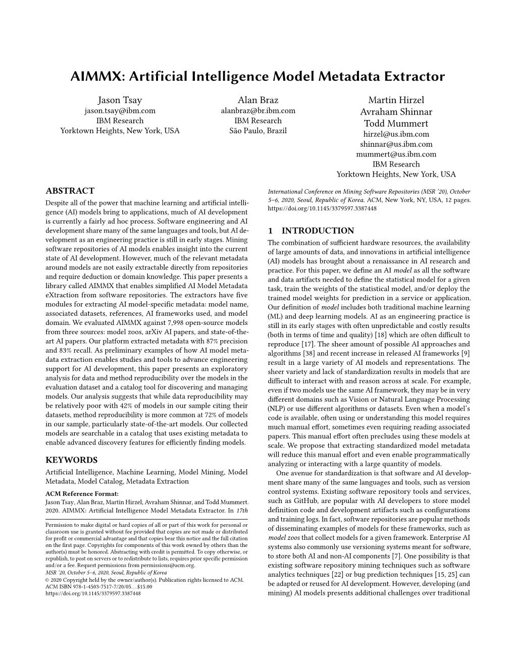 AIMMX: Artificial Intelligence Model Metadata Extractor