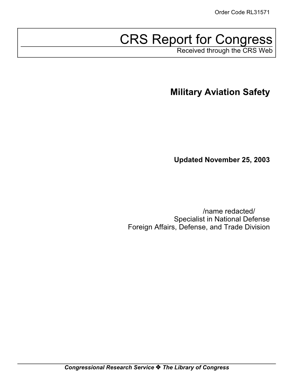Military Aviation Safety