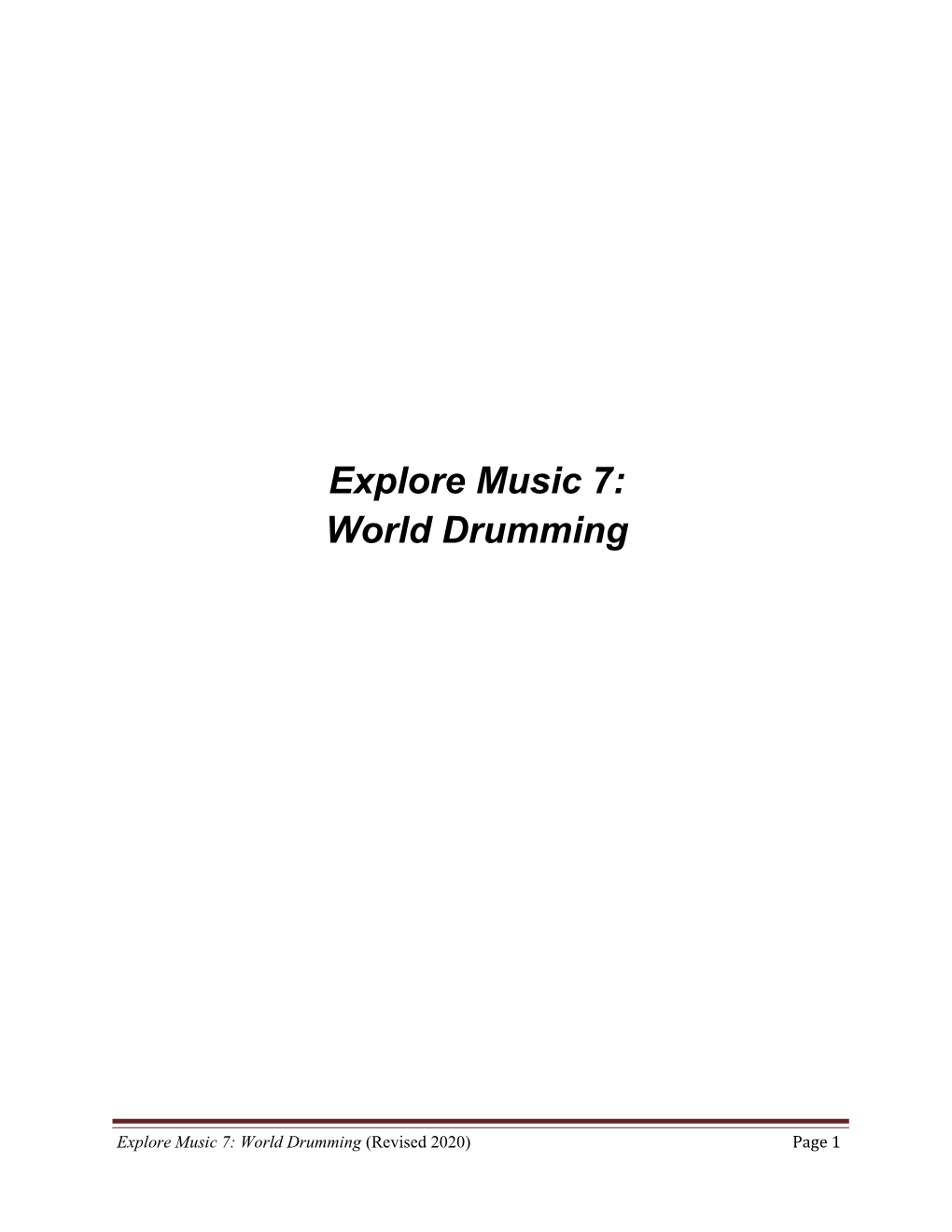 Explore Music 7 World Drumming.Pdf (PDF 2.11