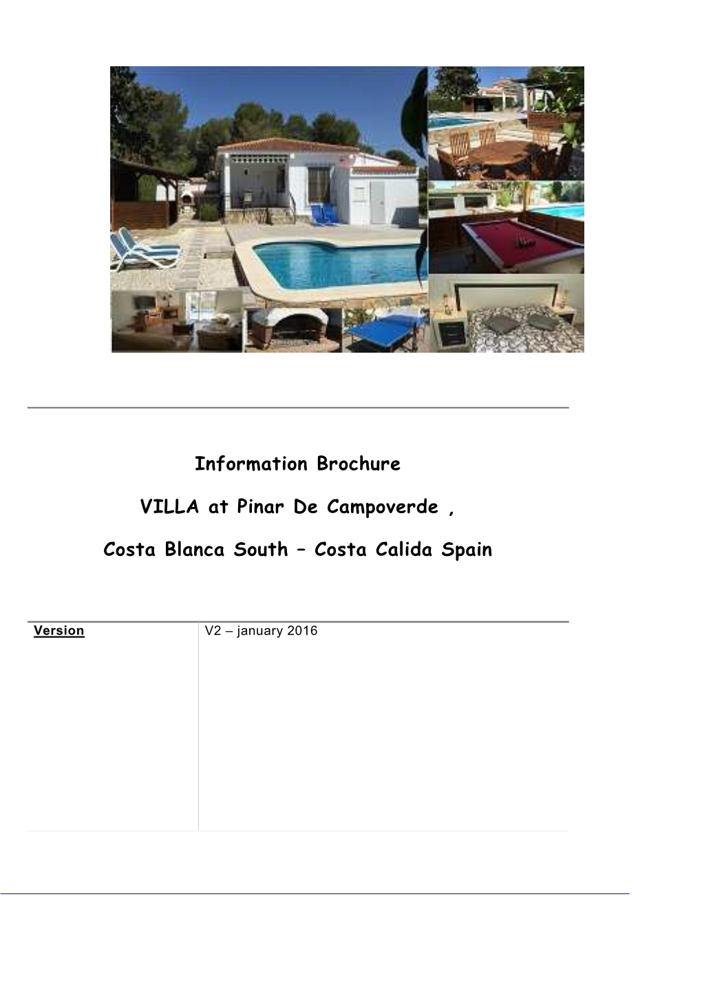 Page 1 Information Brochure VILLA at Pinar De Campoverde , Costa