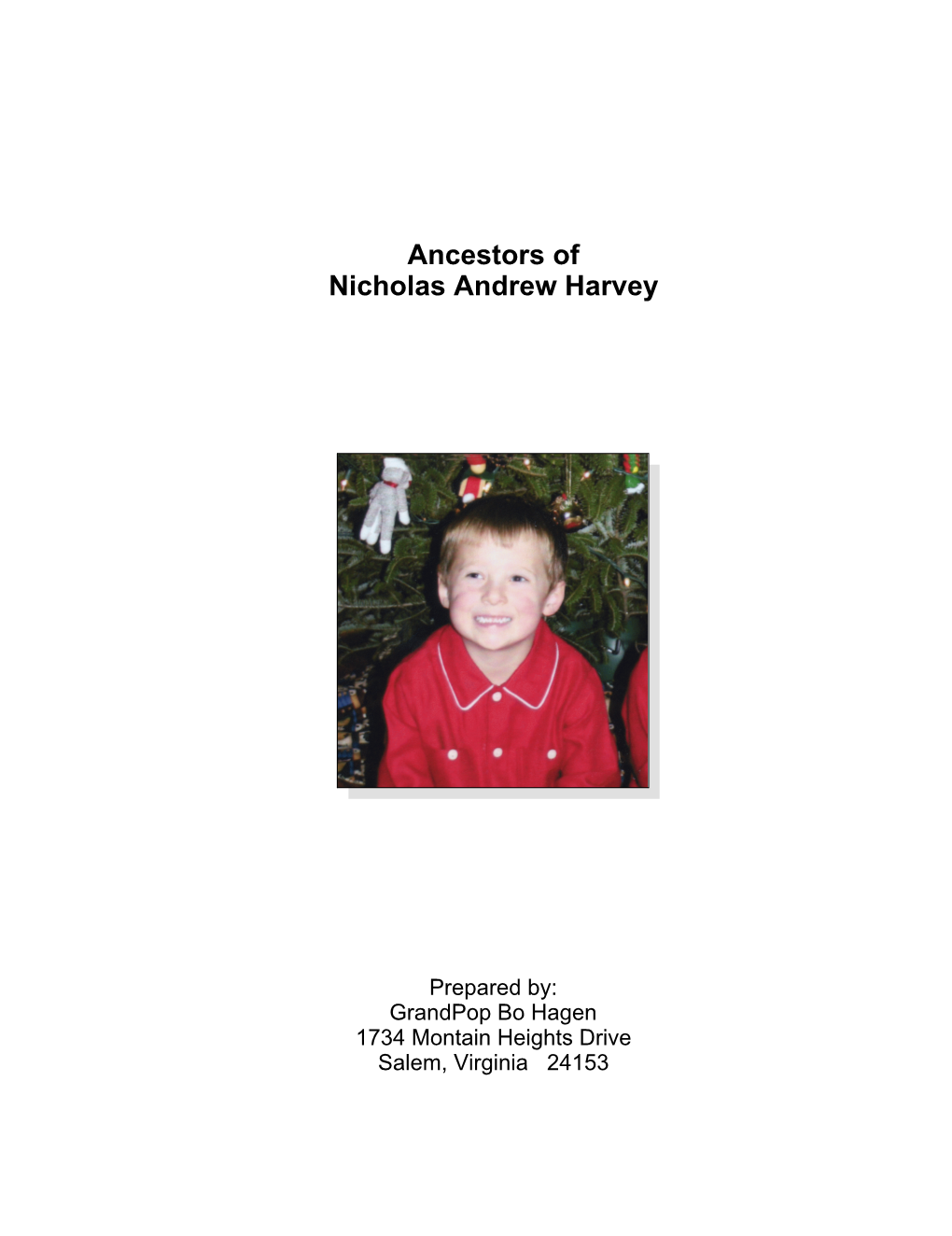 Ancestors of Nicholas Andrew Harvey
