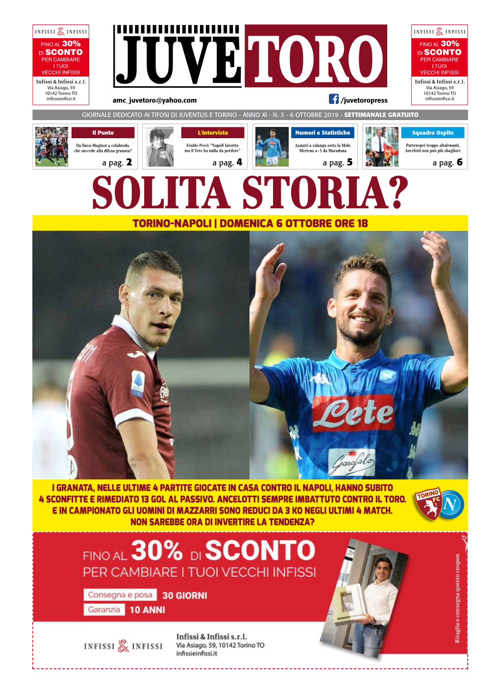 Torino-Napoli | Domenica 6 Ottobre Ore 18