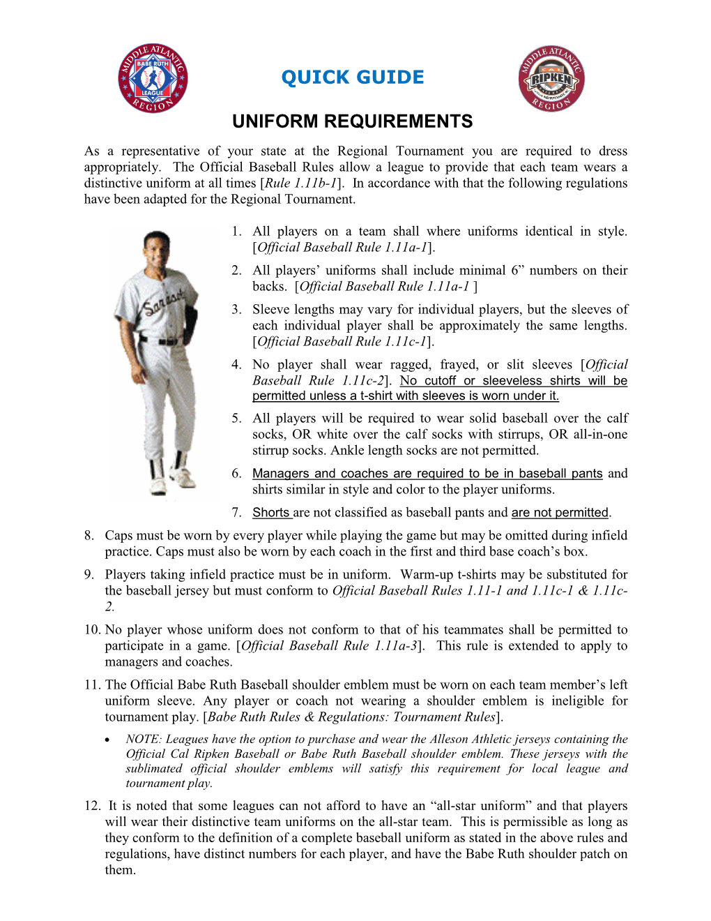 Uniform Requirements