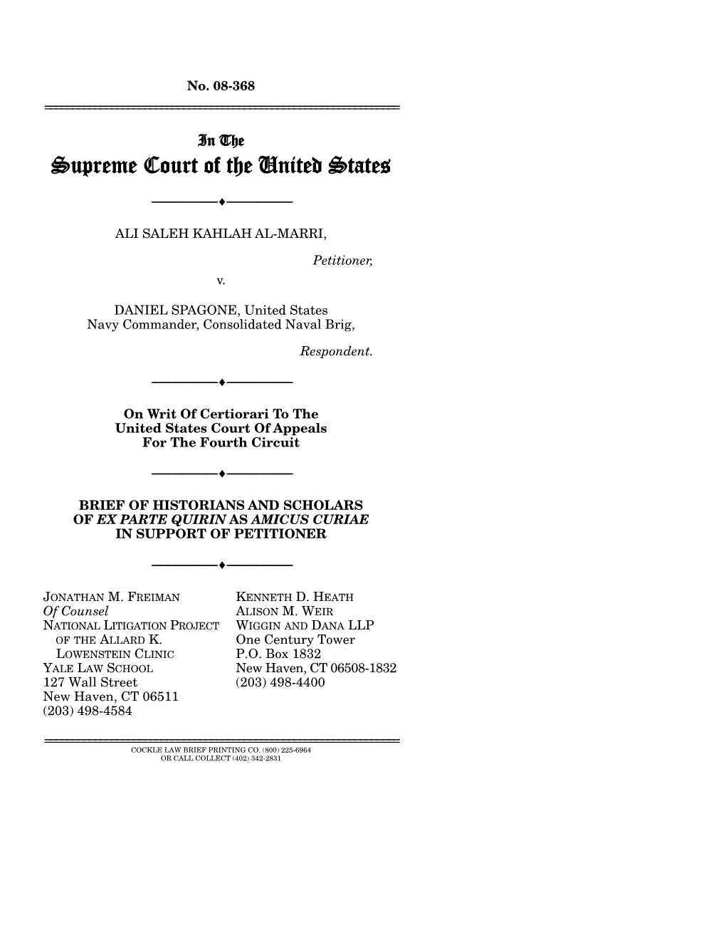 Amicus Brief by Quirin Historians