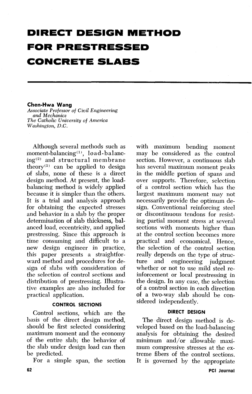 Direct Design Method for Prestressed Concrete Slabs