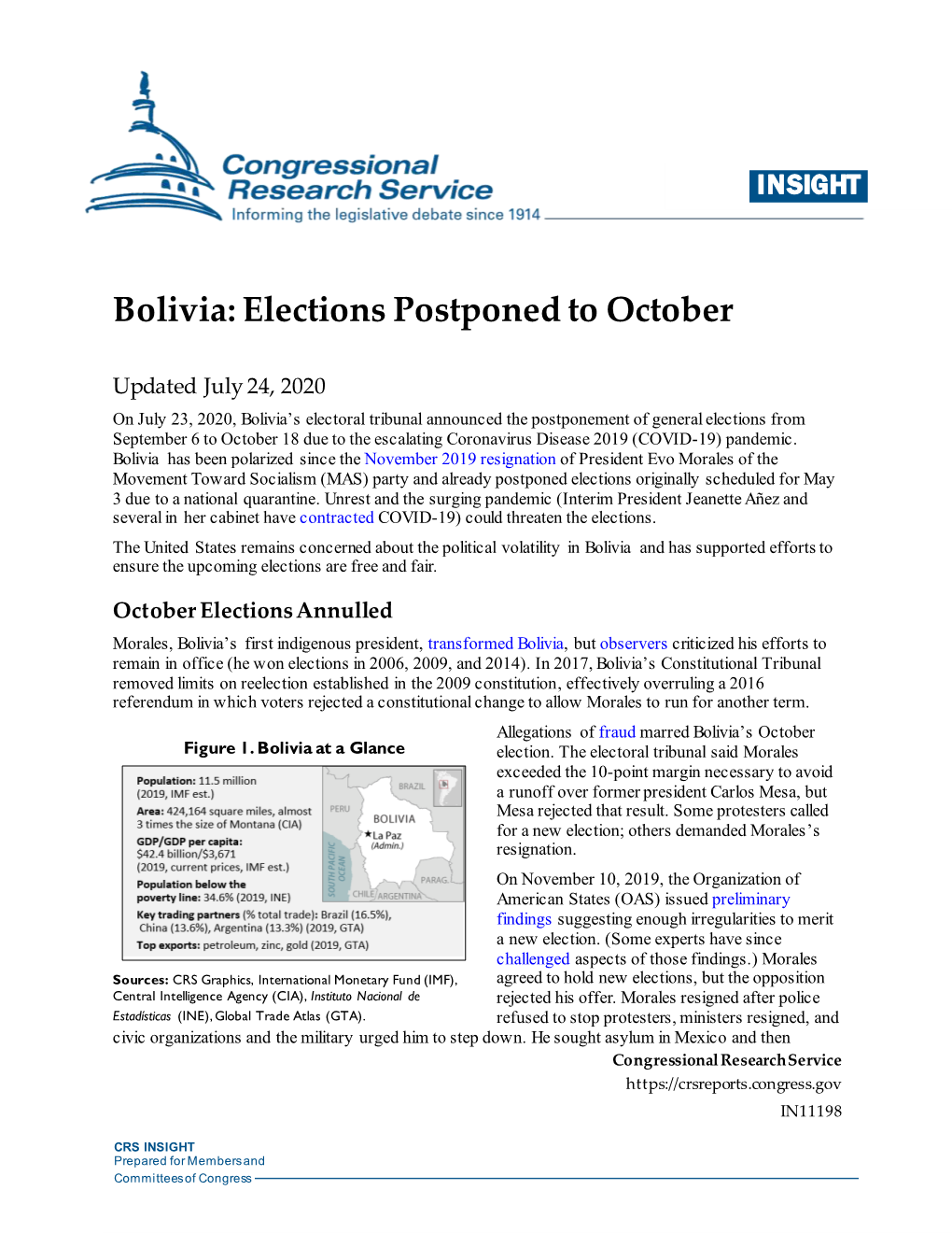 Bolivia: Elections Postponed to October