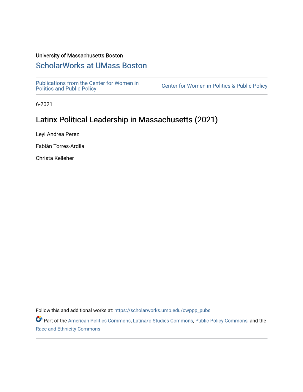 Latinx Political Leadership in Massachusetts (2021)