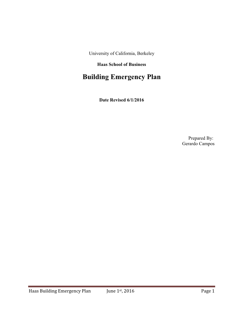 Building Emergency Plan