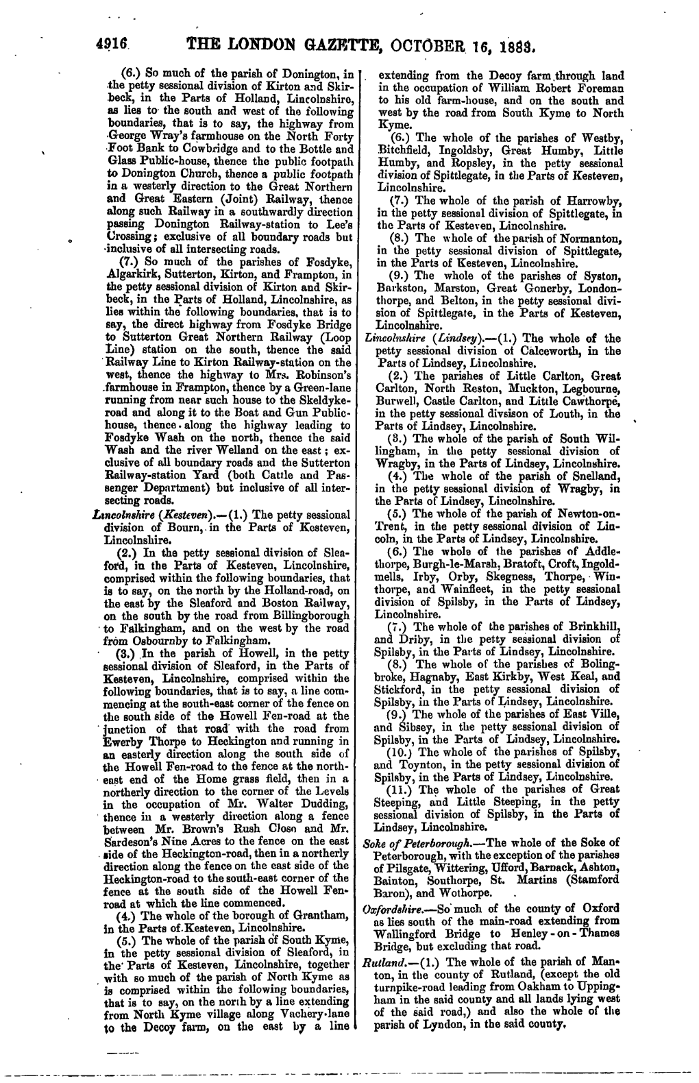 The London Gazette, Issue 25278, Page 4916