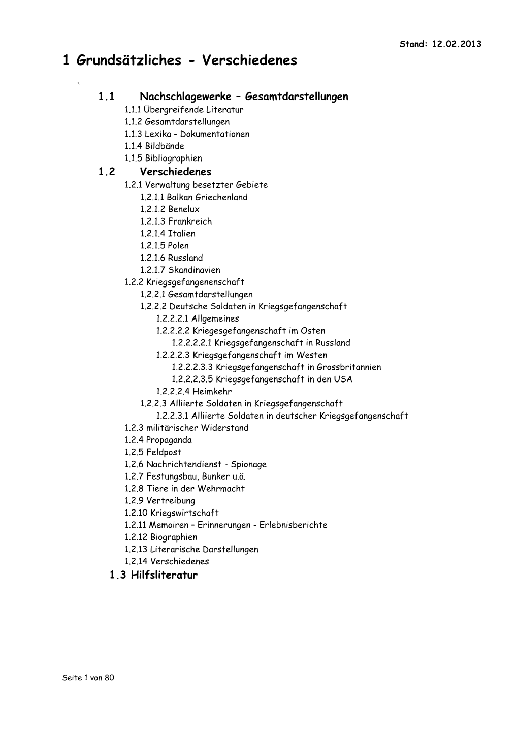 1 Grundsätzliches - Verschiedenes