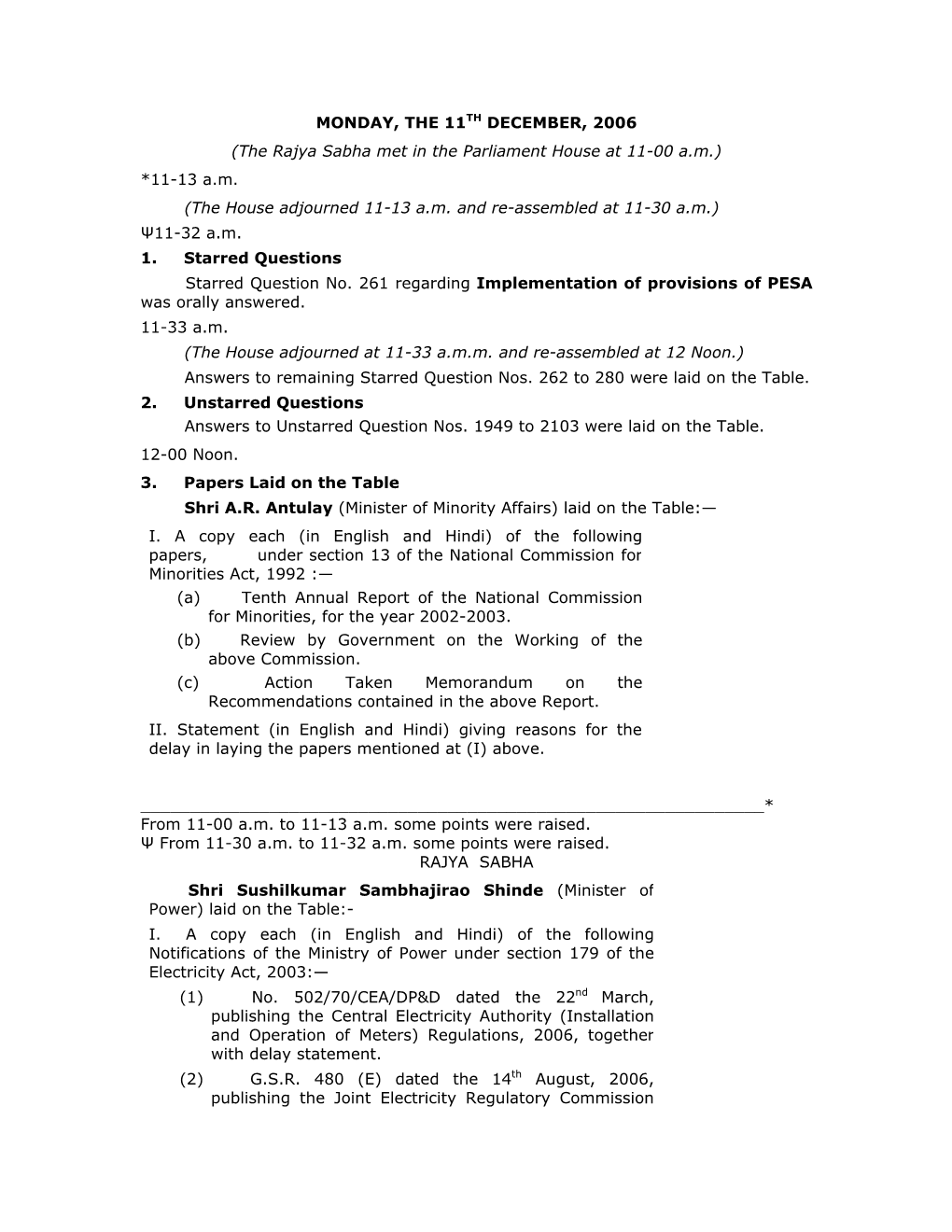 209Th Session Jornal of the Rahyasabha