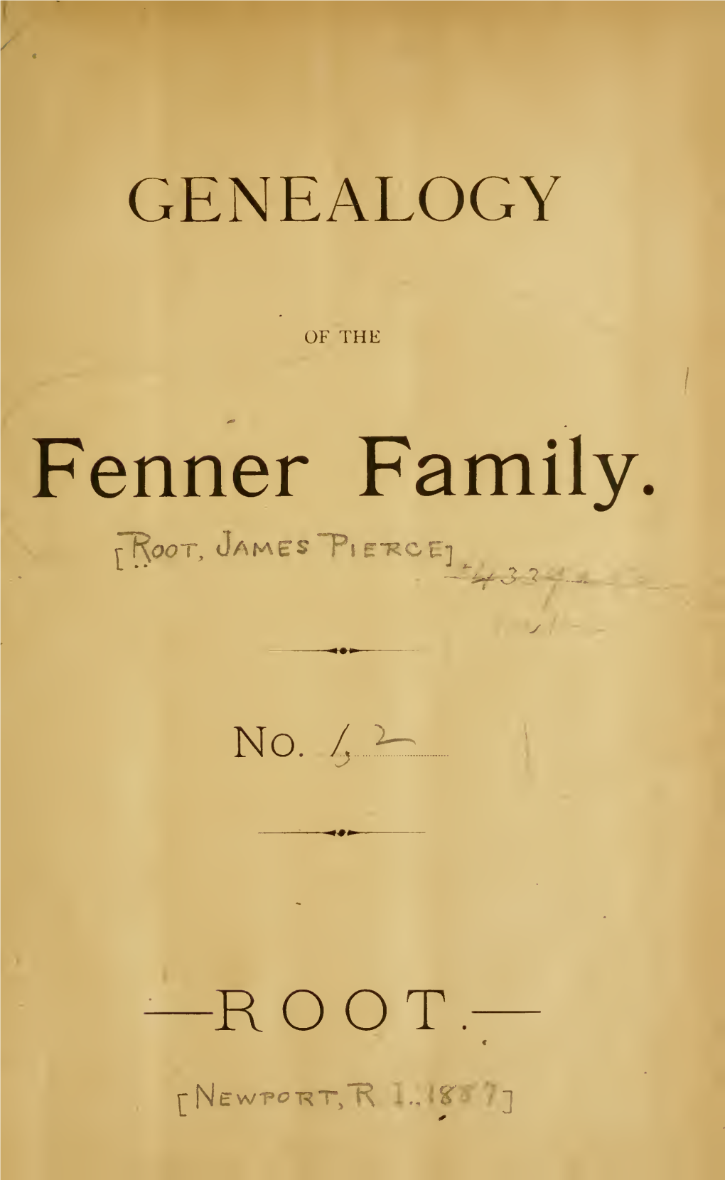 Genealogy of the Fenner Family