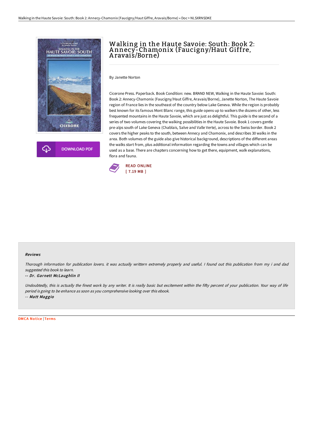 PDF Walking in the Haute Savoie: South: Book 2: Annecy-Chamonix