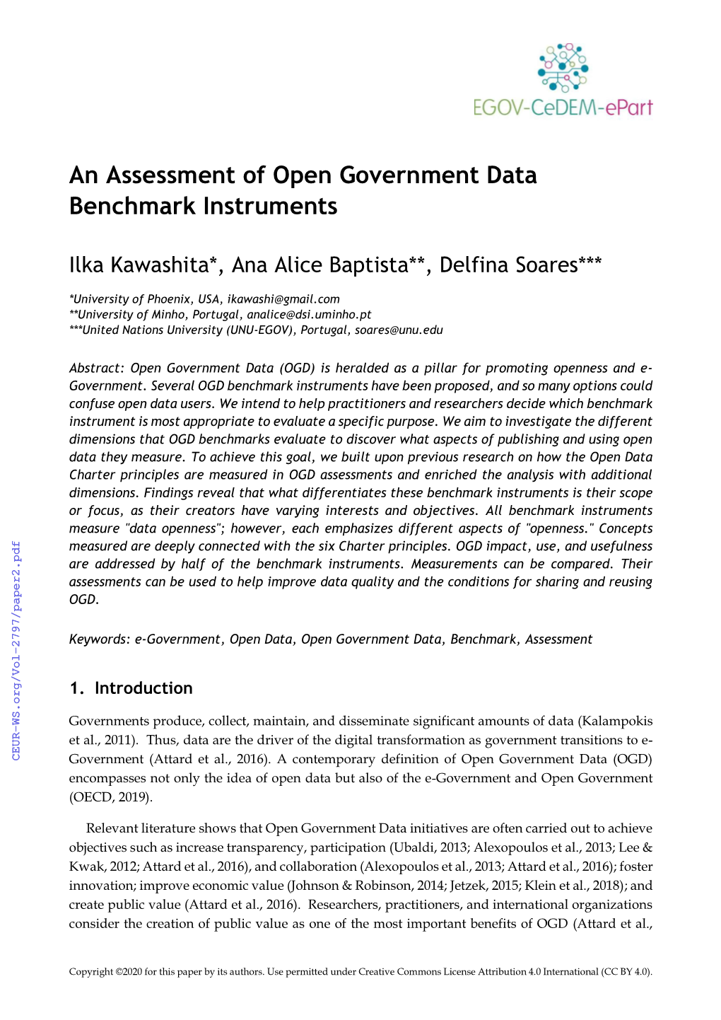 An Assessment of Open Government Data Benchmark Instruments