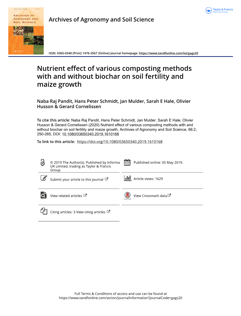 Nutrient Effect of Various Composting Methods with and Without Biochar on Soil Fertility and Maize Growth