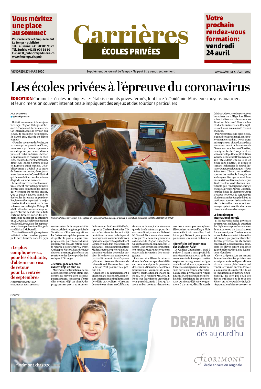 Les Écoles Privées À L'épreuve Du Coronavirus