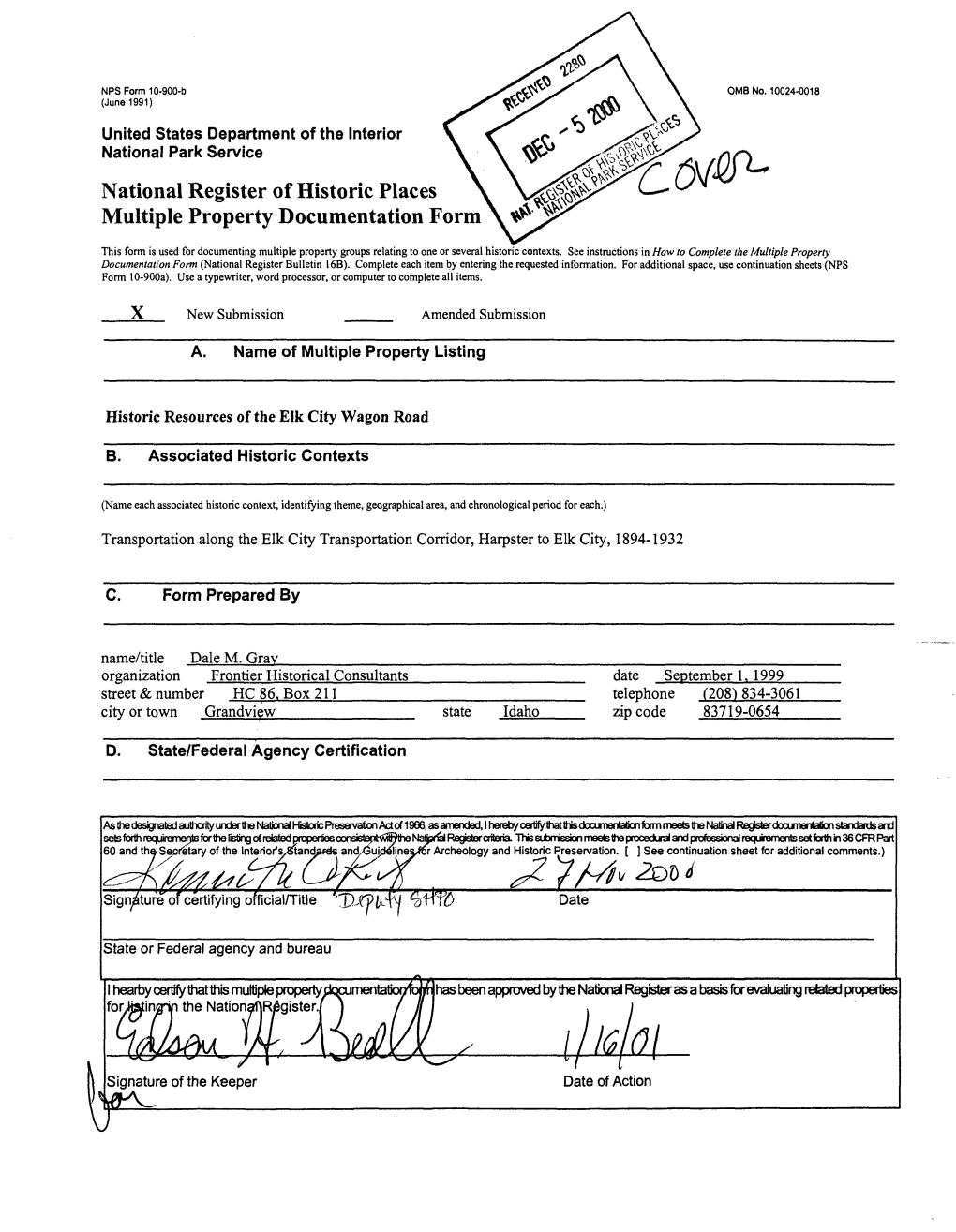 National Register of Historic Places Multiple Property Documentation Form