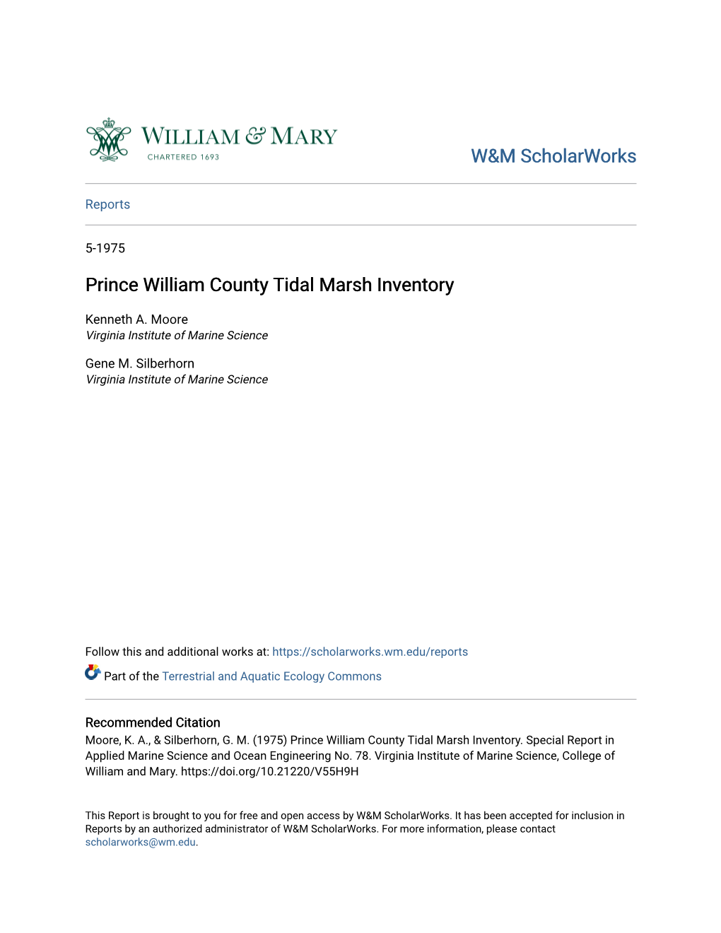 Prince William County Tidal Marsh Inventory