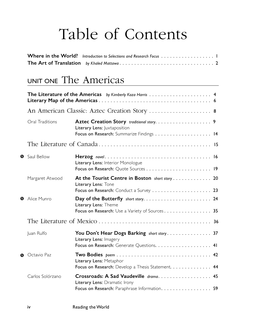 Table of Contents