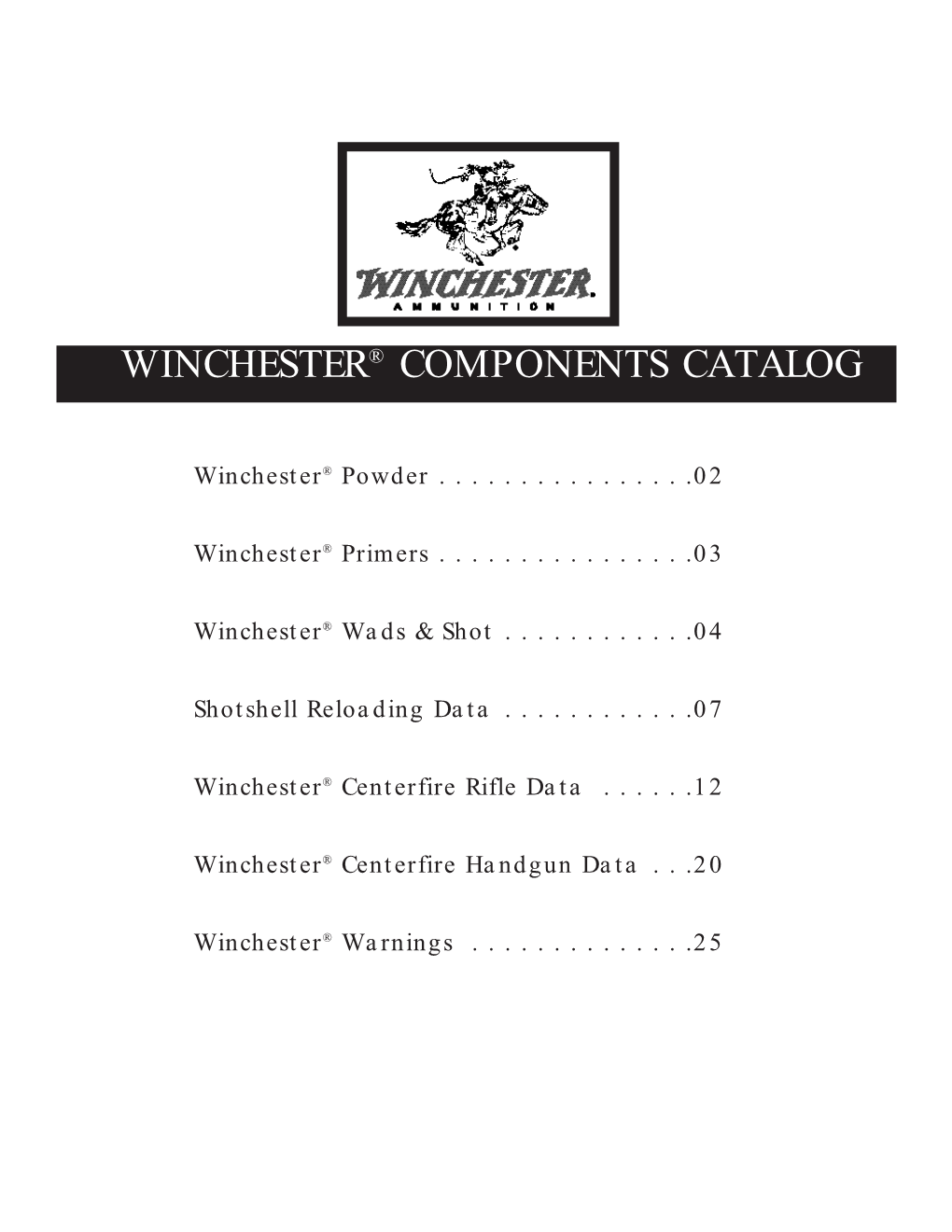 Winchester® Components Catalog