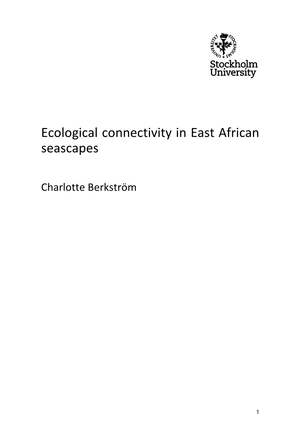 Ecological Connectivity in East African Seascapes