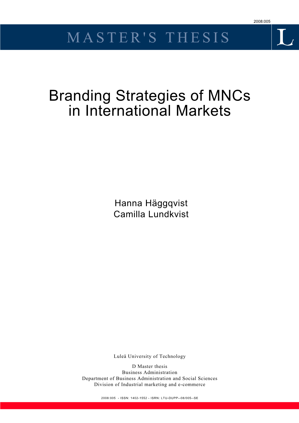 Branding Strategies of Mncs in International Markets