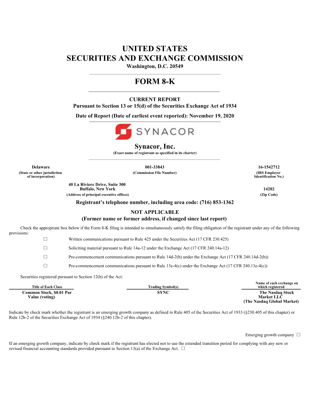 United States Securities and Exchange Commission Form