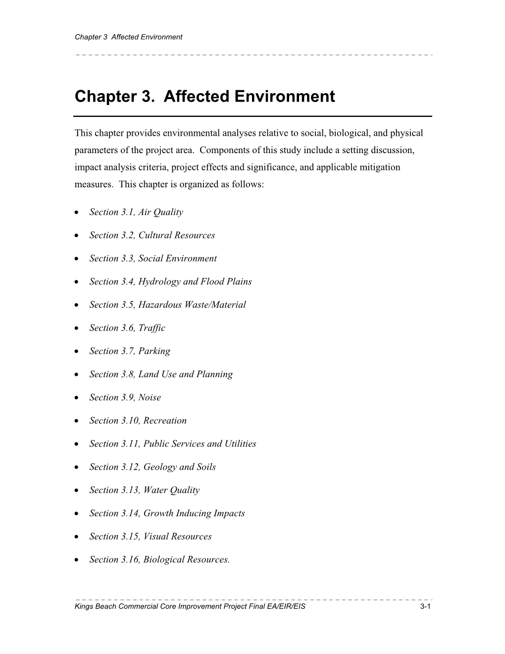 Chapter 3. Affected Environment