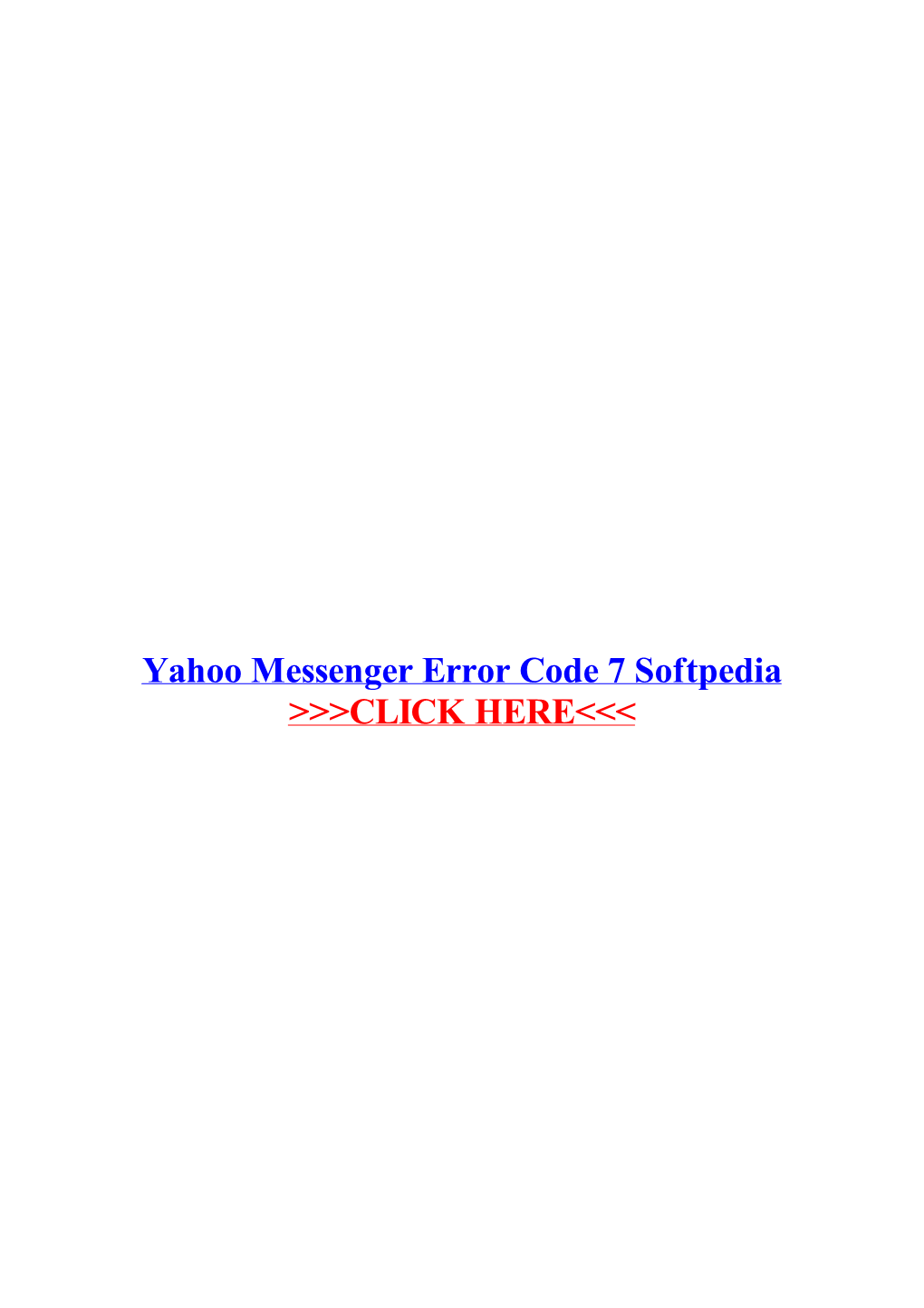 Yahoo Messenger Error Code 7 Softpedia