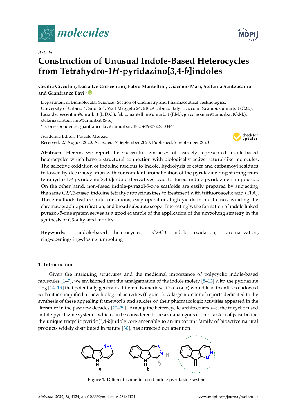 Construction of Unusual Indole-Based Heterocycles from Tetrahydro-1H-Pyridazino[3,4-B]Indoles