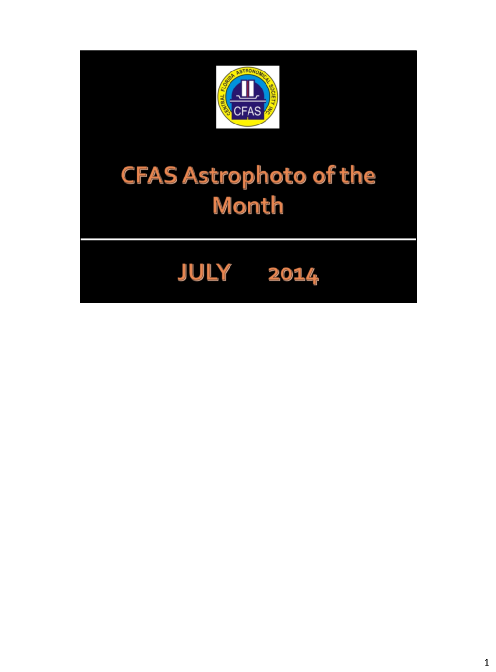 CFAS Astropicture of the Month