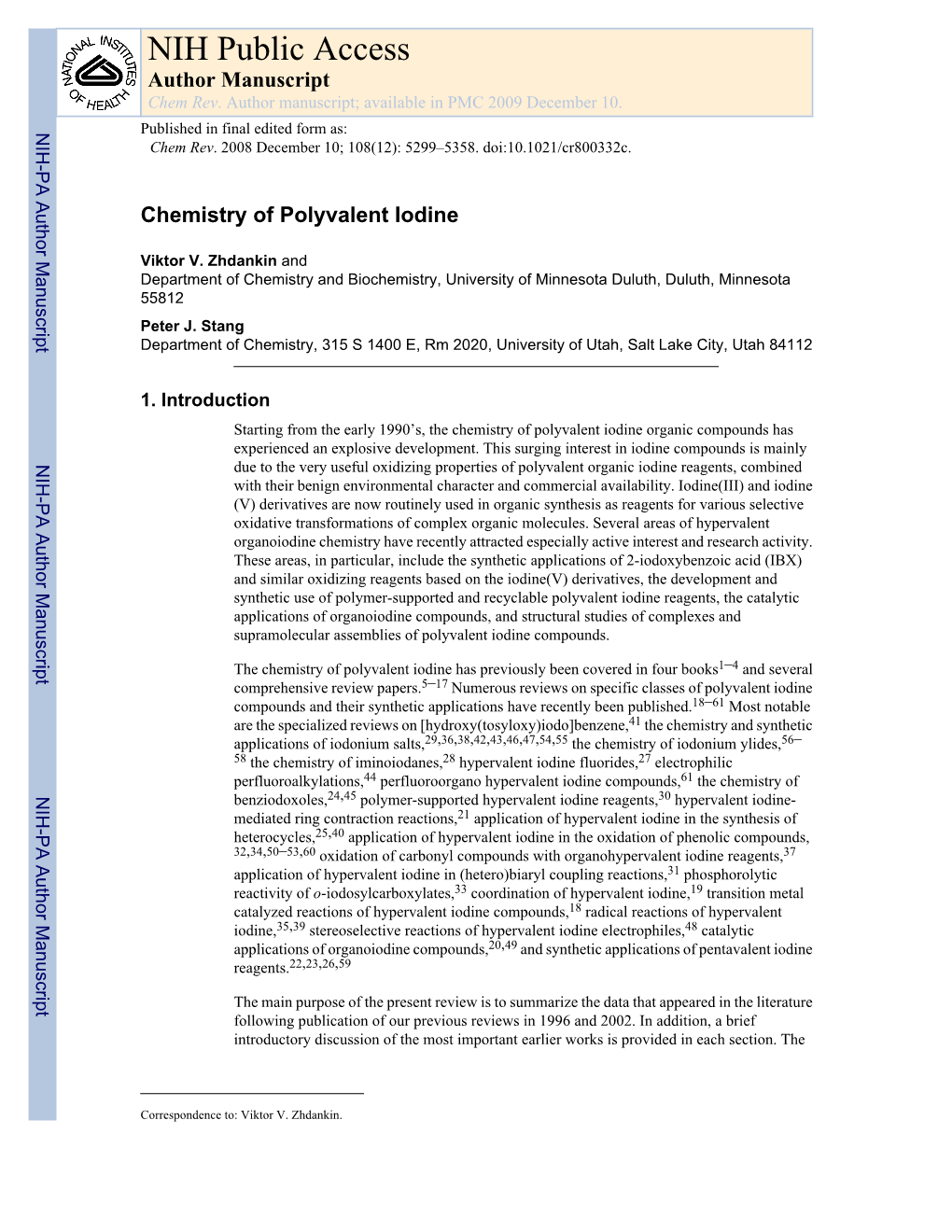 NIH Public Access Author Manuscript Chem Rev