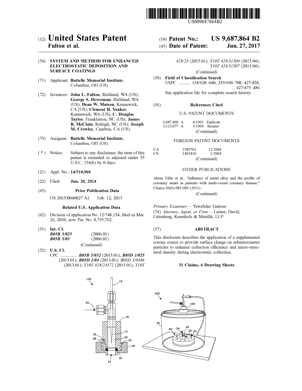 (12) United States Patent (10) Patent No.: US 9,687,864 B2 Fulton Et Al