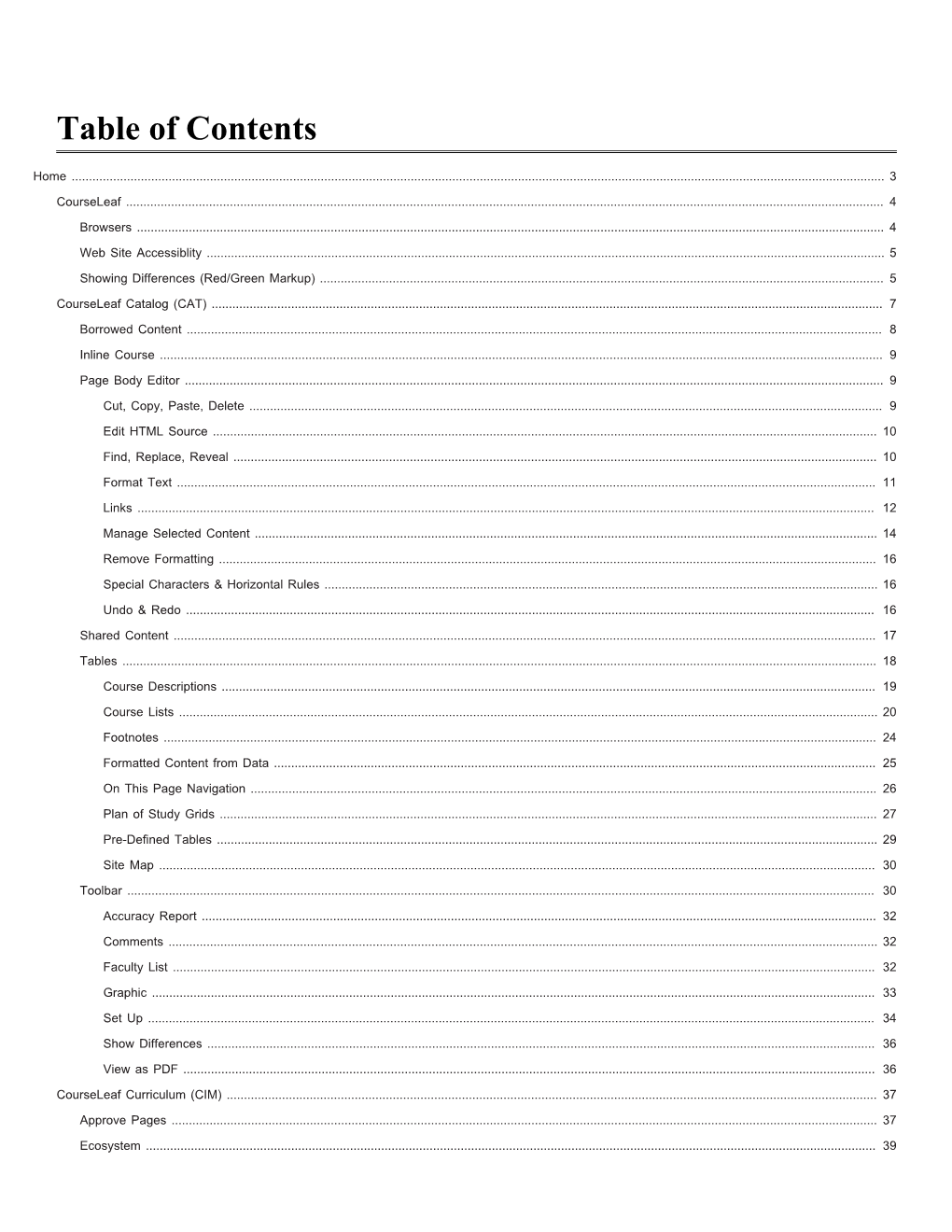 Courseleaf's Users' Guide